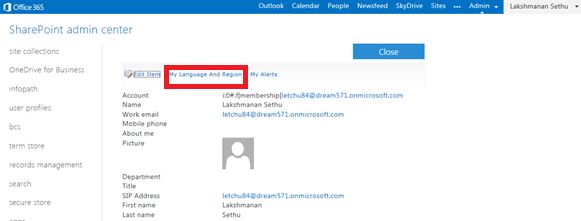 My Language And Region